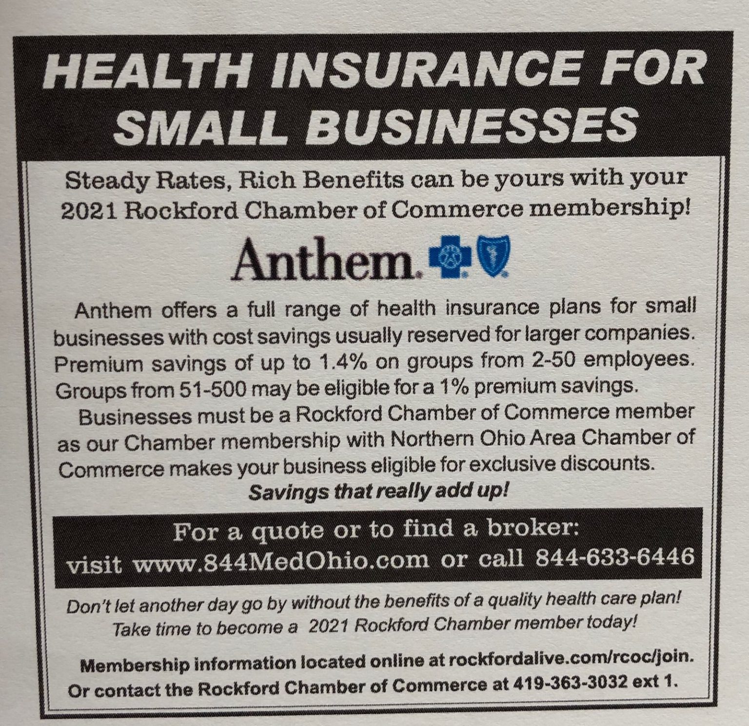 Anthem Benefits with 2021 Rockford Chamber Membership Rockford Alive